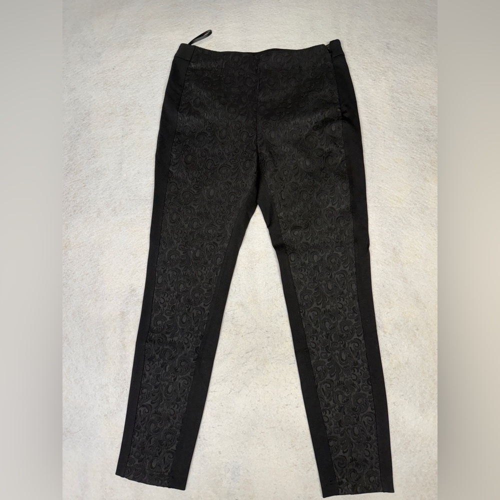NWOT White House Black Market Size 8 Black The Skinny Embossed Front Dress Pant